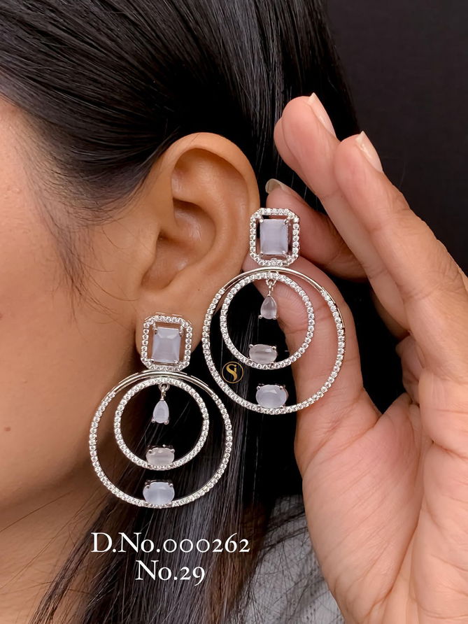 18 AD Diamond Fancy Earrings Wholesale Market In Surat
